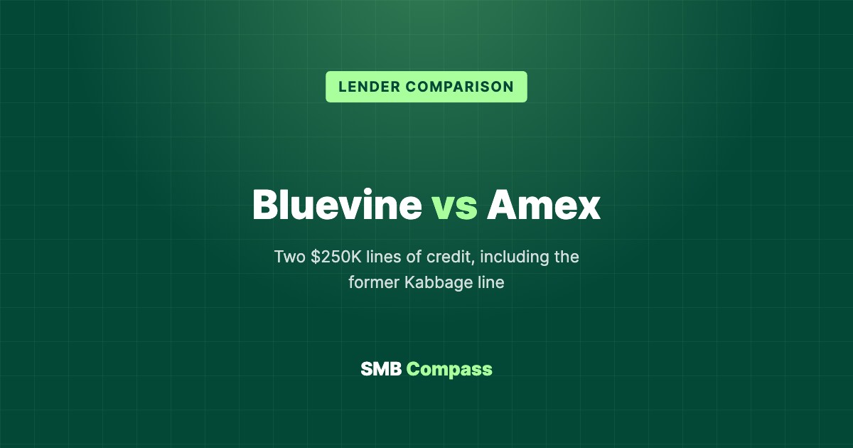 Bluevine vs Amex — Two $250K lines of credit, including the former Kabbage line
