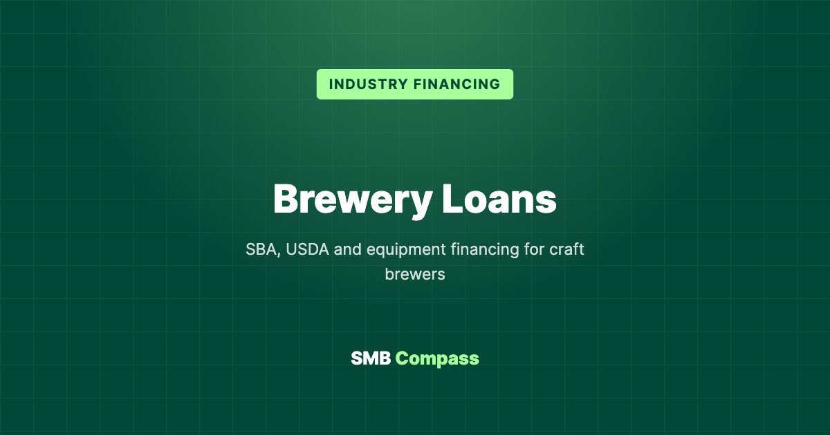 Brewery Loans — SBA, USDA and equipment financing for craft brewers