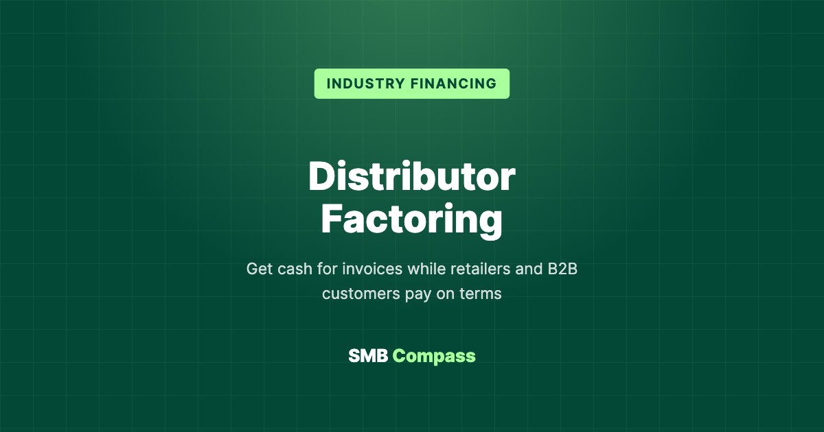 Distributor Factoring — Get cash for invoices while retailers and B2B customers pay on terms