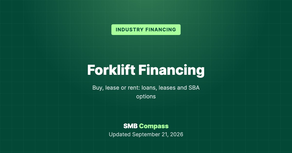 Forklift Financing — Buy, lease or rent: loans, leases and SBA options