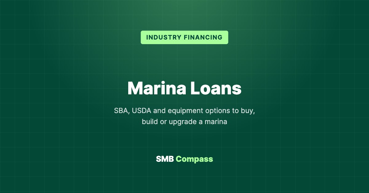 Marina Loans — SBA, USDA and equipment options to buy, build or upgrade a marina