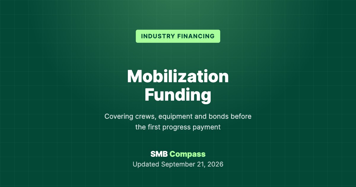 Mobilization Funding: How Contractors Finance the Start of a Job