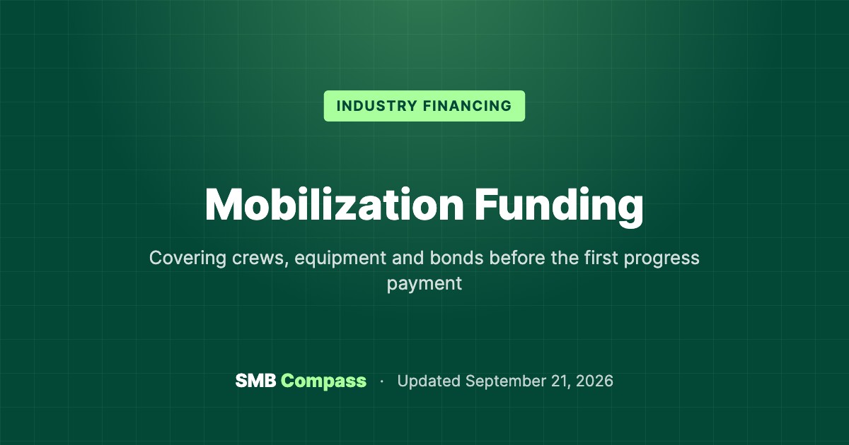 Mobilization Funding: How Contractors Finance the Start of a Job