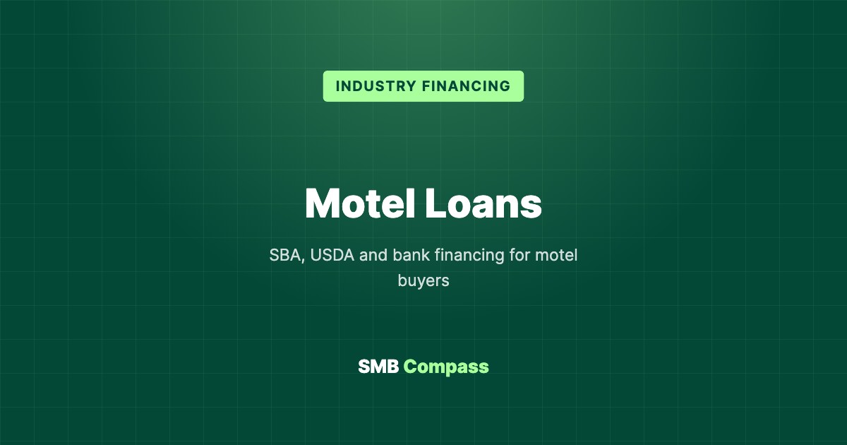 Motel Loans — SBA, USDA and bank financing for motel buyers