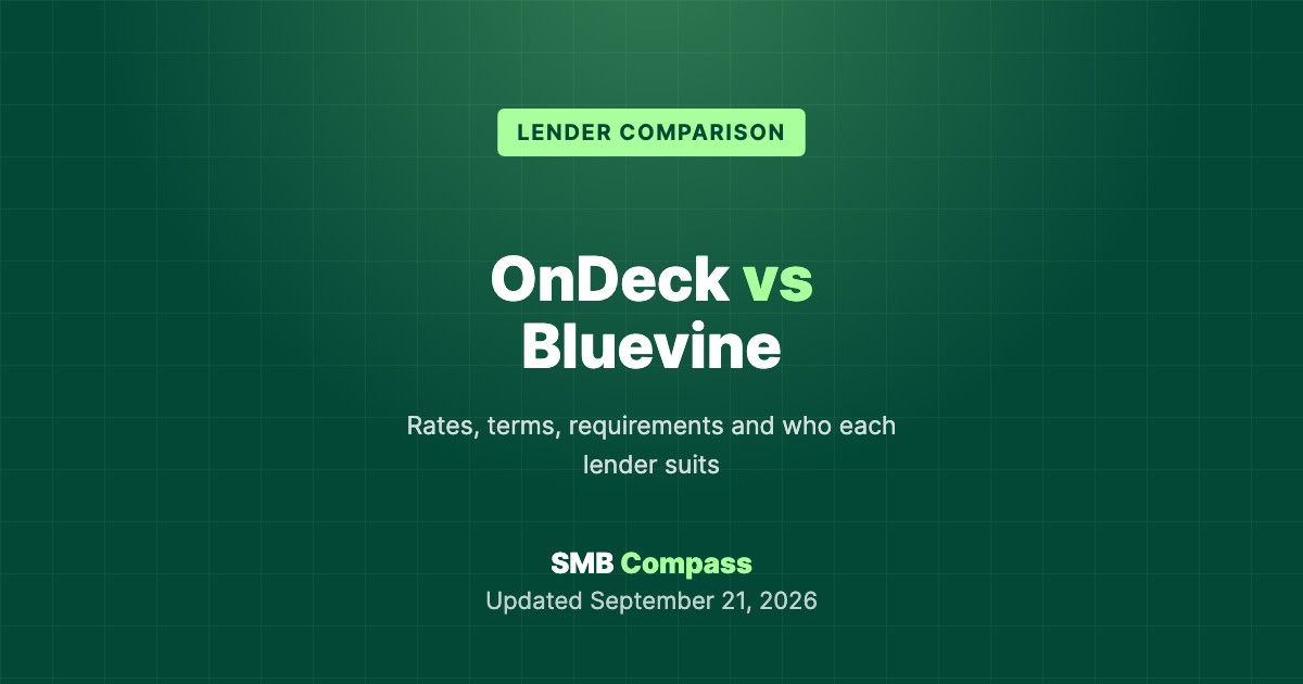 OnDeck vs Bluevine — Rates, terms, requirements and who each lender suits