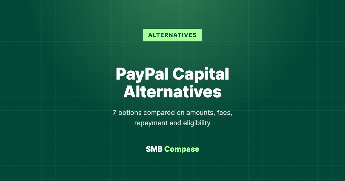 PayPal Capital Alternatives — 7 options compared on amounts, fees, repayment and eligibility