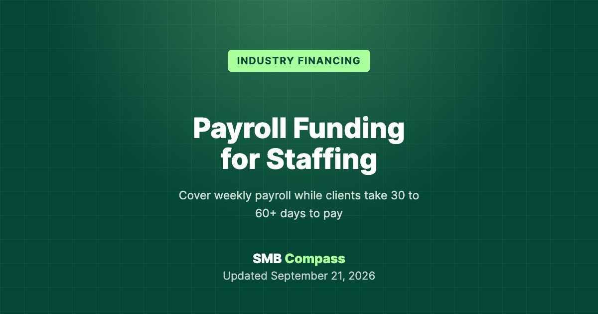 Payroll Funding for Staffing — Cover weekly payroll while clients take 30 to 60+ days to pay