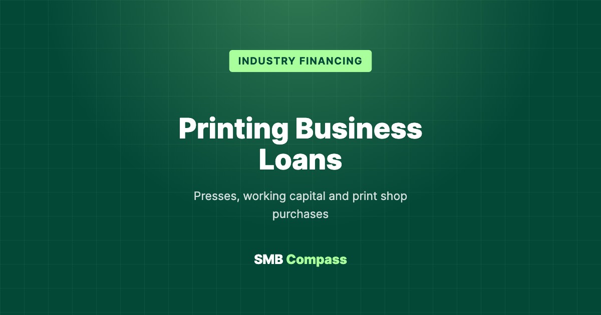 Printing Business Loans — Presses, working capital and print shop purchases