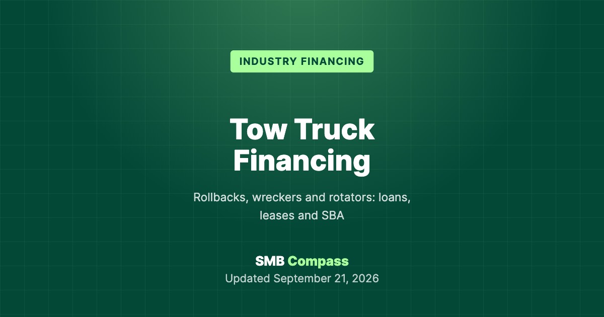 Tow Truck Financing — Rollbacks, wreckers and rotators: loans, leases and SBA
