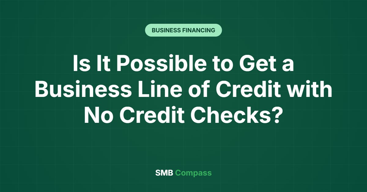 Is It Possible to Get a Business Line of Credit with No Credit Checks?