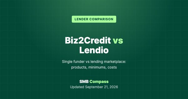 Biz2Credit vs Lendio — Single funder vs lending marketplace: products, minimums, costs