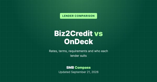 Biz2Credit vs OnDeck — Rates, terms, requirements and who each lender suits