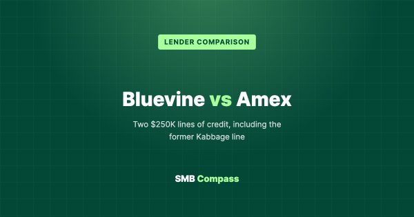Bluevine vs Amex — Two $250K lines of credit, including the former Kabbage line