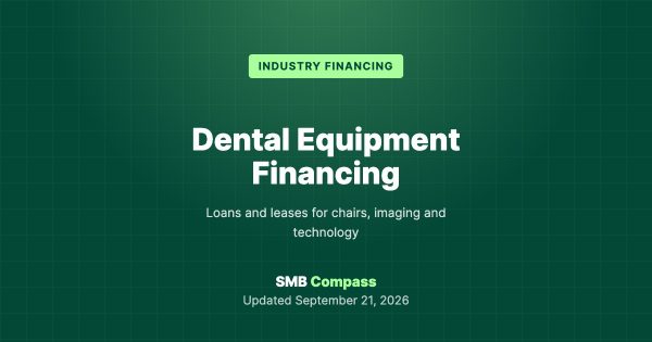 Dental Equipment Financing — Loans and leases for chairs, imaging and technology