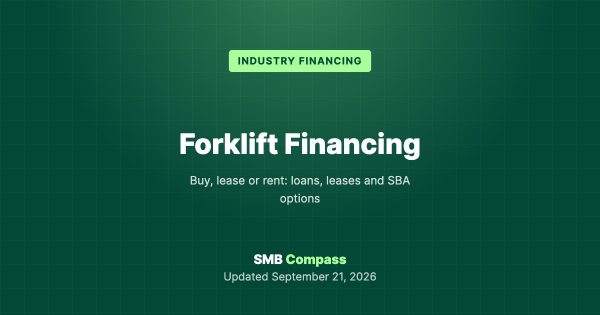 Forklift Financing — Buy, lease or rent: loans, leases and SBA options